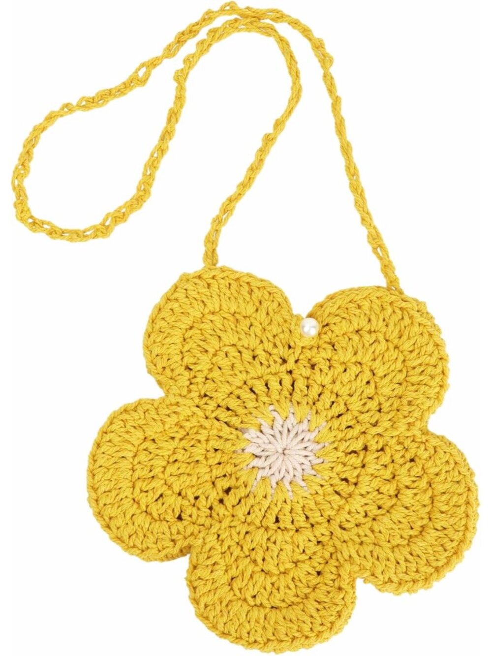 Women Mini Flower Cotton Crochet Crossbody Shoulder Bag Handbag Coin Purse